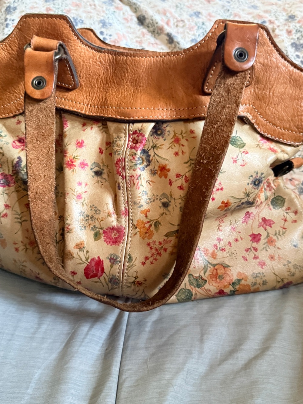Patricia Nash Prairie Rose Leather Satchel Shoulder Bag
